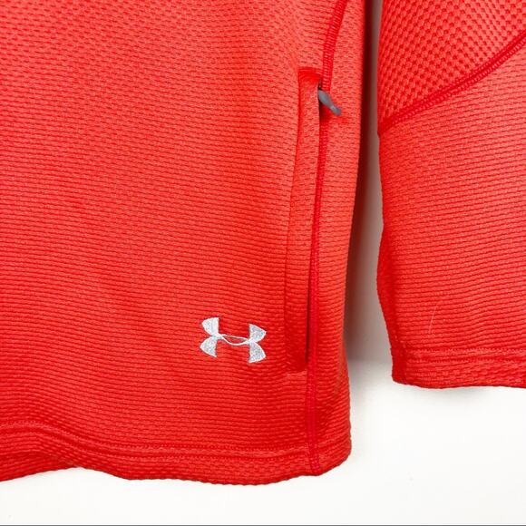 Under Armour Orange Fuego Quarter Zip Sweater Sz M - Picture 3 of 10